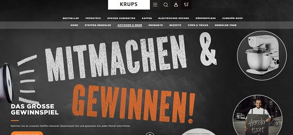 Krups Gewinnspiel Küchenmaschine KA40 und Steffen Henssler Show