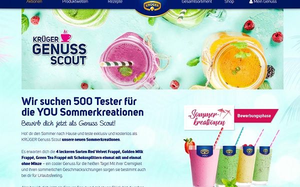 Krüger Sommeraktion Gewinnspiel 500 Produktpakete