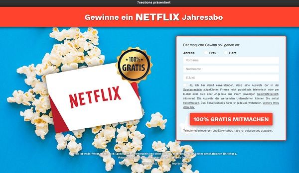 Netflix Gewinnspiel 1 Jahresabo gewinnen TV-Gewinner