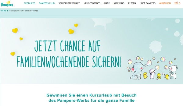 Reise Gewinnspiel Pampers Familienwochenende Phantasialand und Fabrik Besichtigung