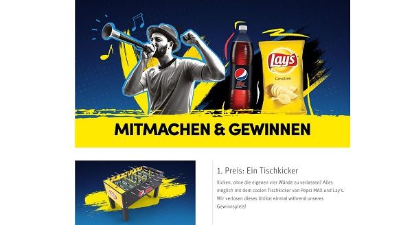 REWE Gewinnspiel Pepsi Max und Lay´s Chips Tischkicker gewinnen