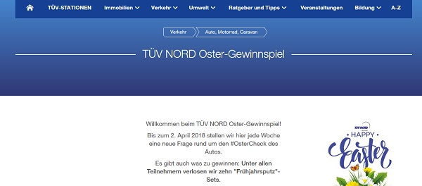 TÜV Nord Oster Gewinnspiel 2018