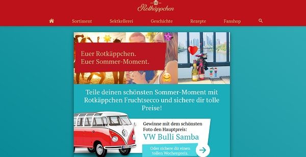 Auto-Gewinnspiel Rotkäppchen VW Bulli Samba Wert 100.000 Euro