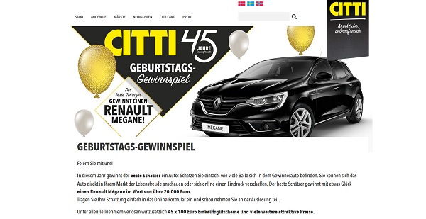 Citti Markt Auto Gewinnspiel Renault Mégane