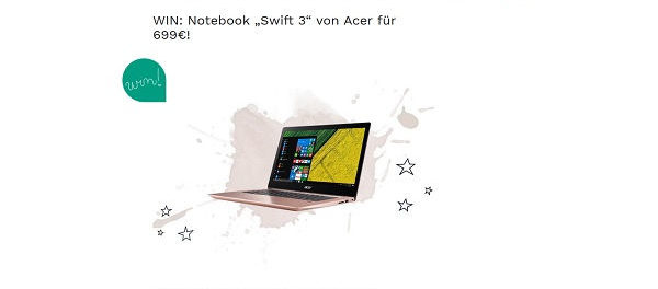 Couchstyle Gewinnspiele Acer Swift 3 Notebook gewinnen