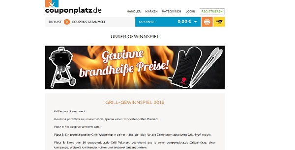 Couponplatz Weber Grill Gewinnspiel 2018
