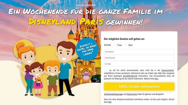 Reise-Gewinnspiel Familienwochenende Disneyland Paris gewinnen