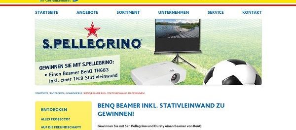 Dursty S. Pellegrino Gewinnspiel Beamer und Leinwand