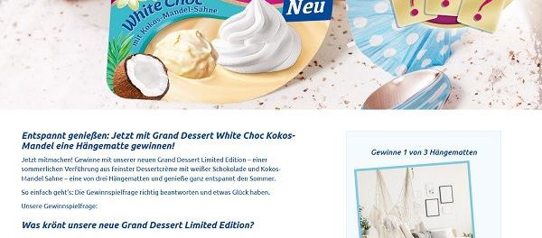 Ehrmann Gewinnspiel Grand Dessert H&auml;ngematten