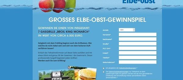 Elbe Obst Gewinnspiel 7 Gasgrill Broil King Monarch