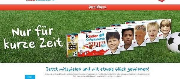 Kinder Schokolade Gewinnspiel WM 2018 Kickertische und Trikots