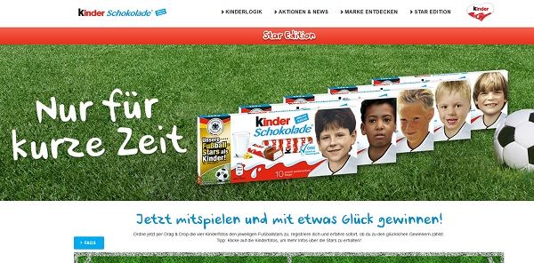 Kinder Schokolade Gewinnspiel WM 2018 Kickertische und Trikots