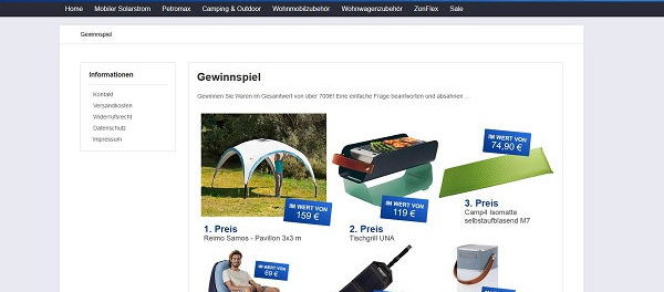 Shoppz Gewinnspiel Camping und Outdoor Zubehör gewinnen