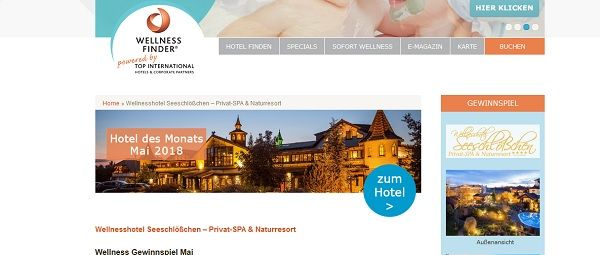 Wellnessfinder Gewinnspiel Kurzurlaub Seeschlößchen