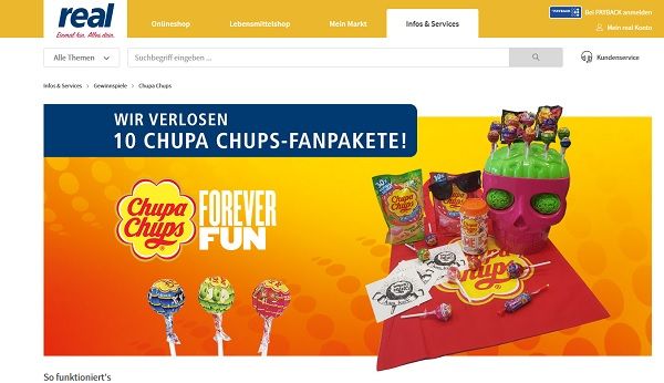real Gewinnspiel Chupa Chups Pakete