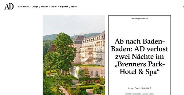 AD Magazin Reise-Gewinnspiel 2 Übernachtungen Baden Baden