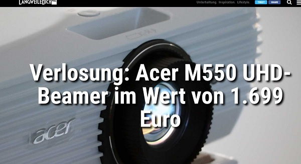 Acer Beamer Gewinnspiel langweiledich.net