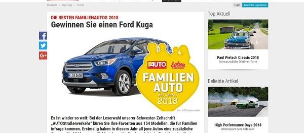 Auto Gewinnspiel Auto Motor Sport Ford Kuga Familienautos 2018