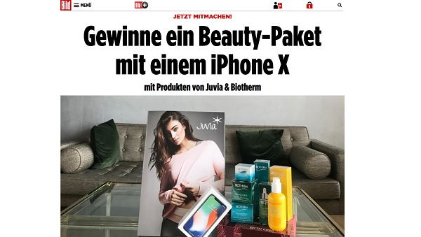 Bild.de Gewinnspiel Apple iPhone X und Beauty-Paket
