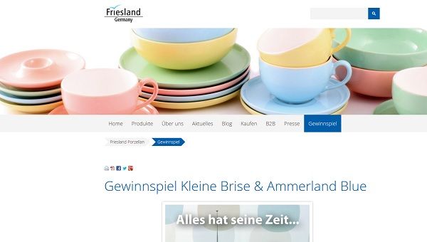 Friesland Porzellan Gewinnspiel kostenlos Apple iPad gewinnen