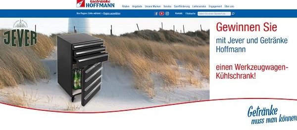 Gewinnspiel Getr&auml;nke Hoffmann und Jever Werkzeugwagen-K&uuml;hlschrank