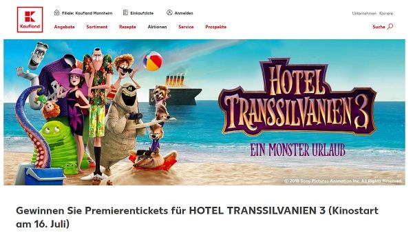 Kaufland Gewinnspiel Hotel Transsilvanien 3 Kinostart