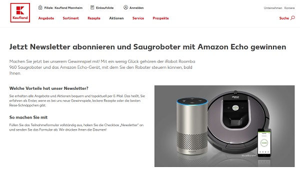 Kaufland Gewinnspiel Saugroboter und Amazon Echo