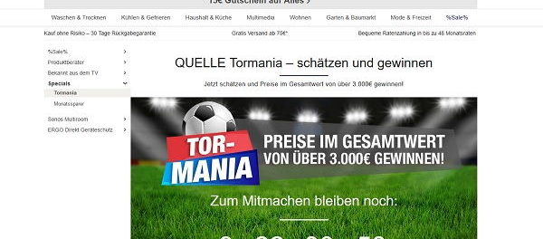 Quelle WM Gewinnspiel Tor-Mania 55 Zoll Samsung TV uvm.
