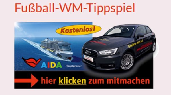 Reifen Göggel WM Tippspiel Audi A1, AIDA Kreuzfahrt und Sachpreise