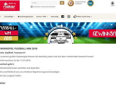 Rieker WM Gewinnspiel 55 Zoll LG Fernseher und Apple iPad