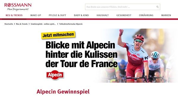Rossmann und Alpecin Gewinnspiel Tour de France Reise