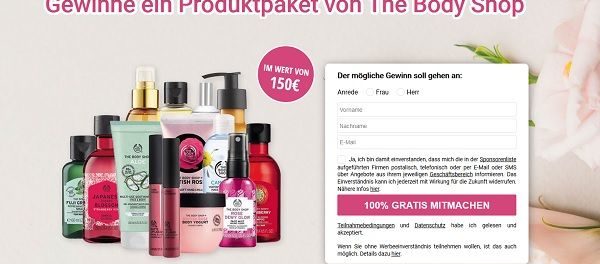 Gewinnspiel 150 Euro The Body Shop Beauty-Probierpaket gewinnen