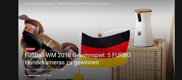 Urban Dog WM Gewinnspiel 5 Furbo Hundekameras