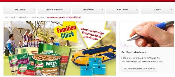 WEZ Gewinnspiel Schlauchboote und Kühlkörbe