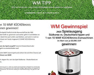 WMF WM Gewinnspiel Küchenminis Eismaschinen gewinnen