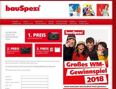 bauSpezi WM Gewinnspiel Bose Soundsystem und Gutschein