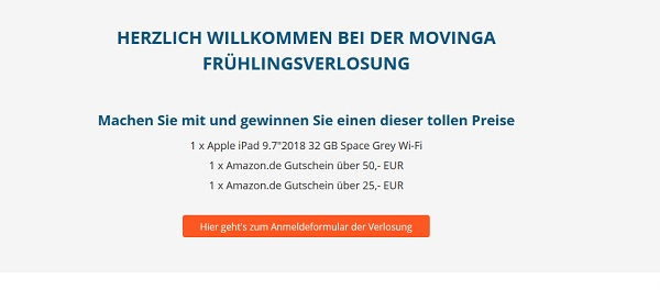 movinga Gewinnspiel Appel iPad und Amazon Gutscheine