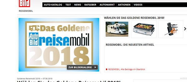 Auto Bild Gewinnspiel Leserwahl Das goldene Reisemobil 2018