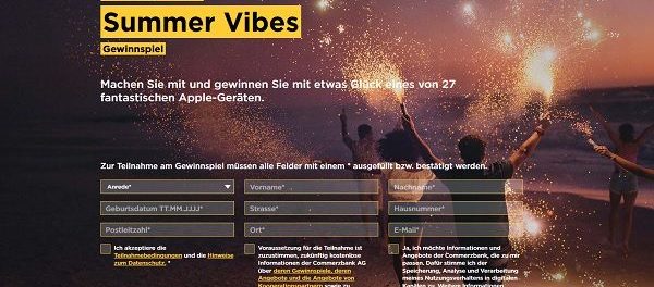 Commerzbank Sommer Gewinnspiel Apple Geräte gewinnen
