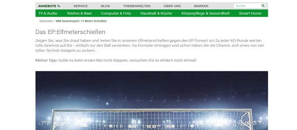Electronic Partner Elfmeterschießen Gewinnspiel