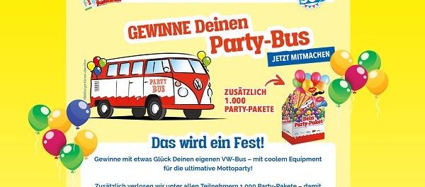 VW Bullli Gewinnspiel Ferrero Party-Bus