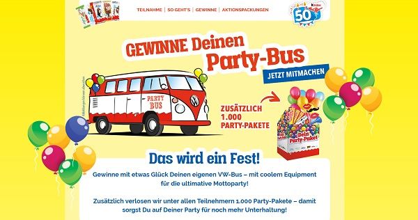 Ferrero Party-Bus Gewinnspiel VW Bully gewinnen