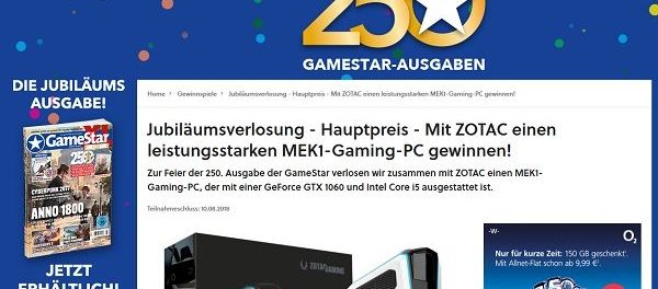 Gamestar Magazin Gewinnspiel MEK1 Gaming PC gewinnen