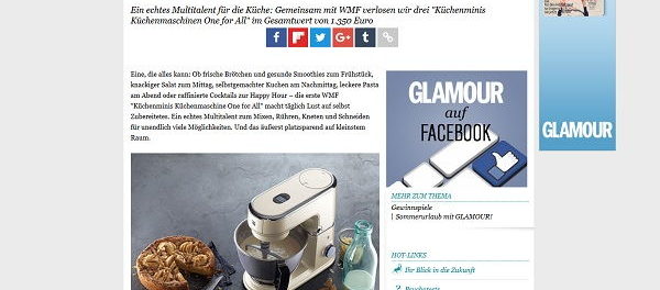 Glamour Gewinnspiel 3 WMF Küchenmaschinen