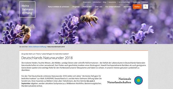 Heinz Sielmann Stiftung Gewinnspiel Deutschlands Naturwunder 2018