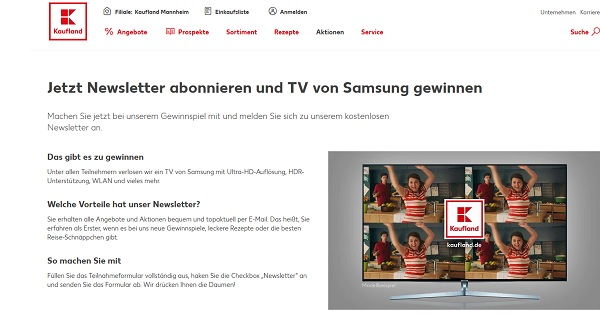 Kaufland Gewinnspiel Samsung Ultra-HD Fernseher