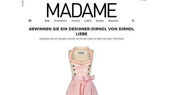Madame Gewinnspiel Designer Dirndl gewinnen