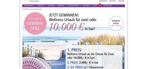 Meyer Mode Gewinnspiel Ostsee Urlaub oder 10.000 Euro Bargeld