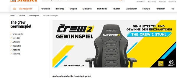 Müller Gewinnspiel The Crew 2 Schreibtischstuhl