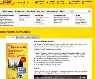 Netto Marken Discount Gewinnspiel Harz Kurzurlaub gewinnen